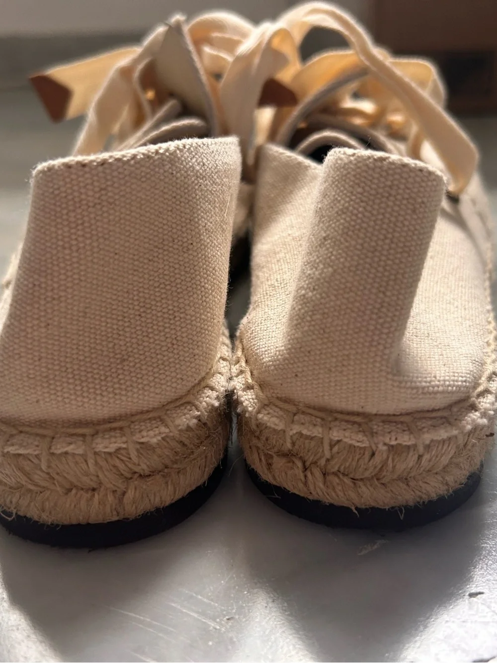 Zimmermann Ivory Canvas Espadrille Lace-Up Shoes